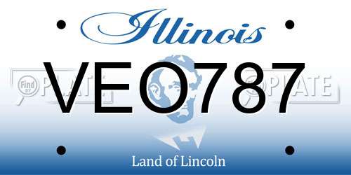 VEO787 Illinois License Plate