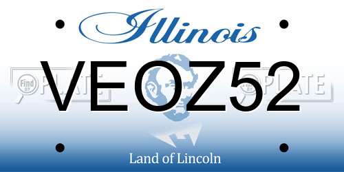 VEOZ52 Illinois License Plate