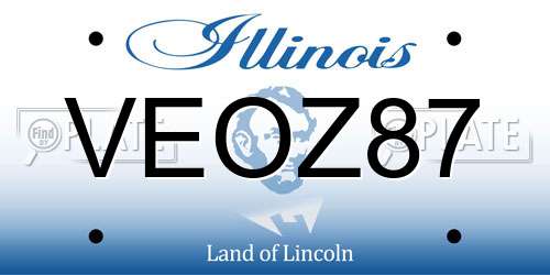 VEOZ87 Illinois License Plate