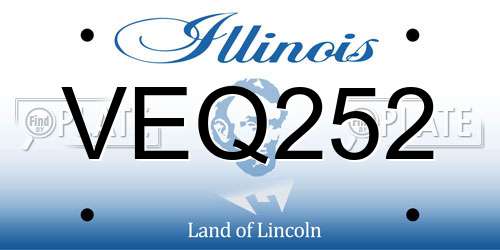 VEQ252 Illinois License Plate