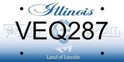 VEQ287 Illinois License Plate