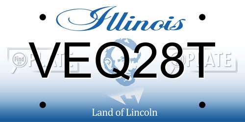 VEQ28T Illinois License Plate