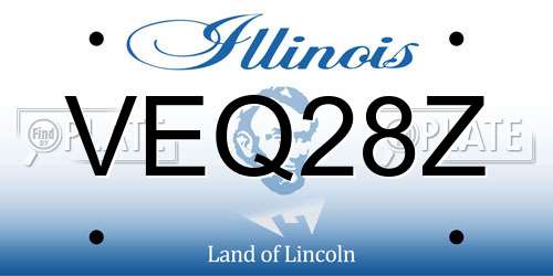 VEQ28Z Illinois License Plate