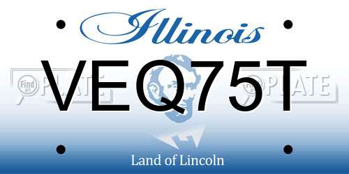 VEQ75T Illinois License Plate