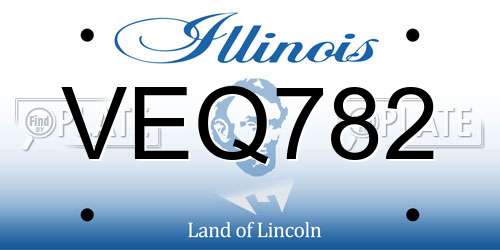 VEQ782 Illinois License Plate