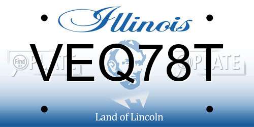 VEQ78T Illinois License Plate