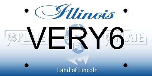 VERY6 Illinois License Plate