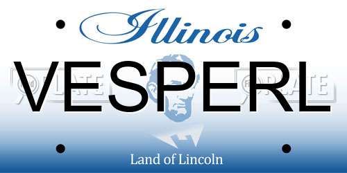 VESPERL Illinois License Plate
