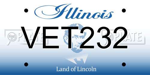 VET232 Illinois License Plate