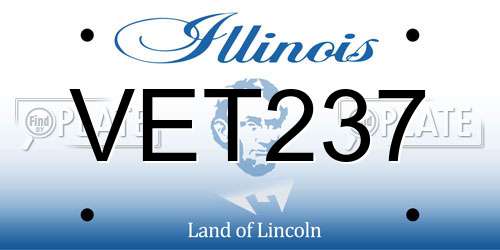 VET237 Illinois License Plate
