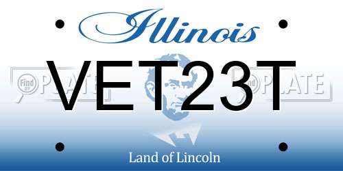 VET23T Illinois License Plate