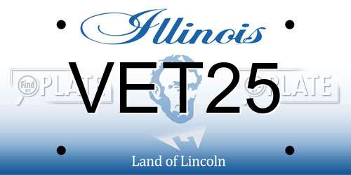 VET25 Illinois License Plate