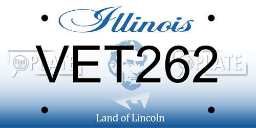 VET262 Illinois License Plate