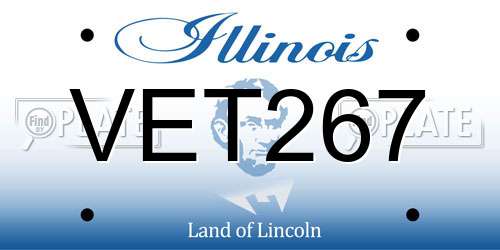 VET267 Illinois License Plate