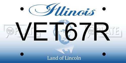 VET67R Illinois License Plate