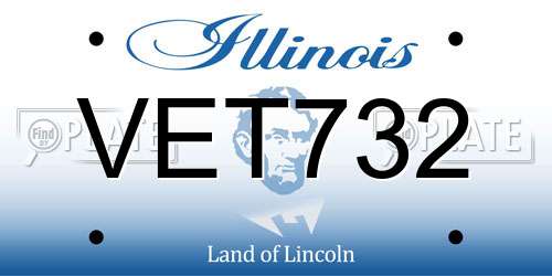 VET732 Illinois License Plate