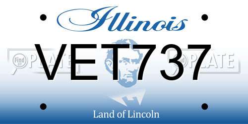 VET737 Illinois License Plate