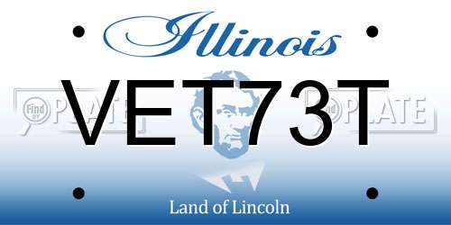 VET73T Illinois License Plate