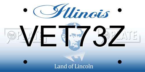 VET73Z Illinois License Plate
