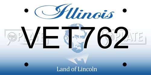 VET762 Illinois License Plate