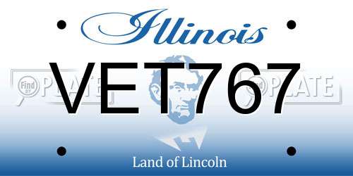 VET767 Illinois License Plate
