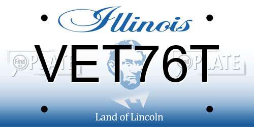 VET76T Illinois License Plate