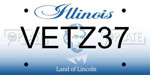 VETZ37 Illinois License Plate