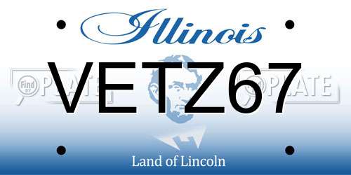 VETZ67 Illinois License Plate