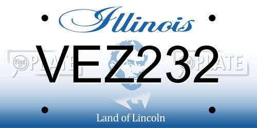 VEZ232 Illinois License Plate