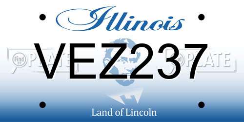 VEZ237 Illinois License Plate
