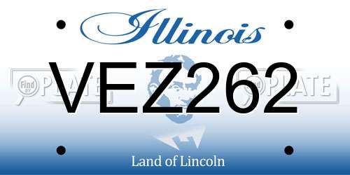 VEZ262 Illinois License Plate