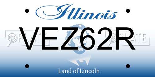 VEZ62R Illinois License Plate