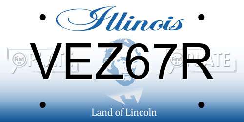 VEZ67R Illinois License Plate