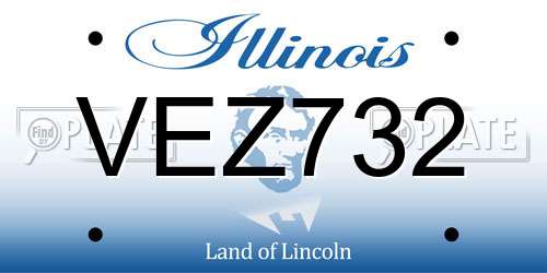 VEZ732 Illinois License Plate