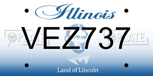 VEZ737 Illinois License Plate