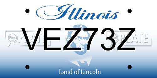 VEZ73Z Illinois License Plate