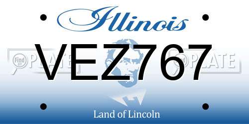 VEZ767 Illinois License Plate