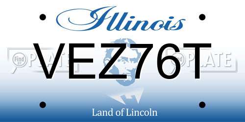 VEZ76T Illinois License Plate