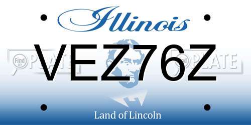 VEZ76Z Illinois License Plate