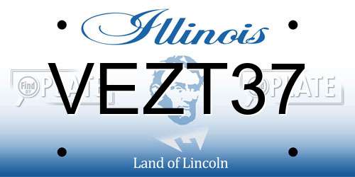 VEZT37 Illinois License Plate