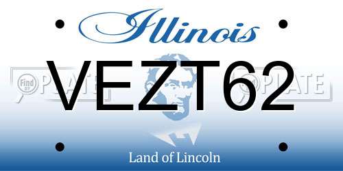 VEZT62 Illinois License Plate