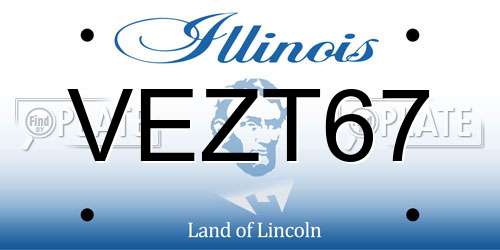 VEZT67 Illinois License Plate