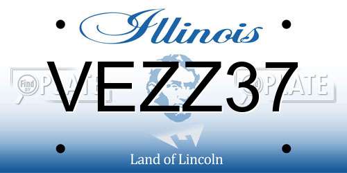 VEZZ37 Illinois License Plate