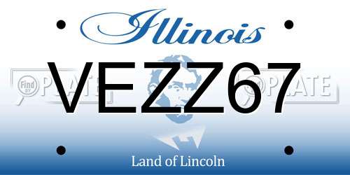 VEZZ67 Illinois License Plate
