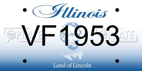 VF1953 Illinois License Plate