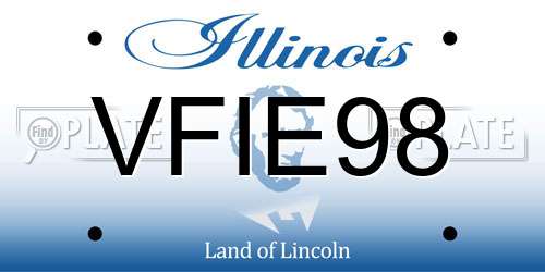 VFIE98 Illinois License Plate