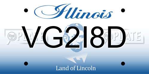 VG2I8D Illinois License Plate