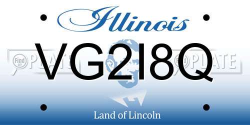 VG2I8Q Illinois License Plate