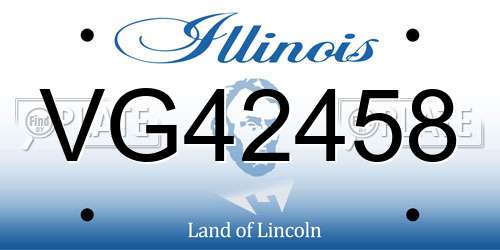 VG42458 Illinois License Plate