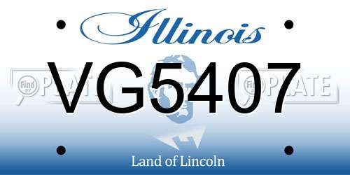 VG5407 Illinois License Plate